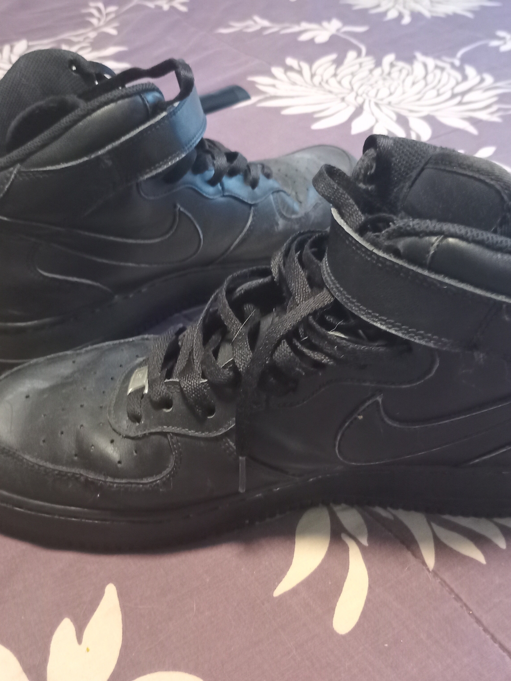 Nike Air Force One Men’s All-Black High-Top Athletic Sneakers